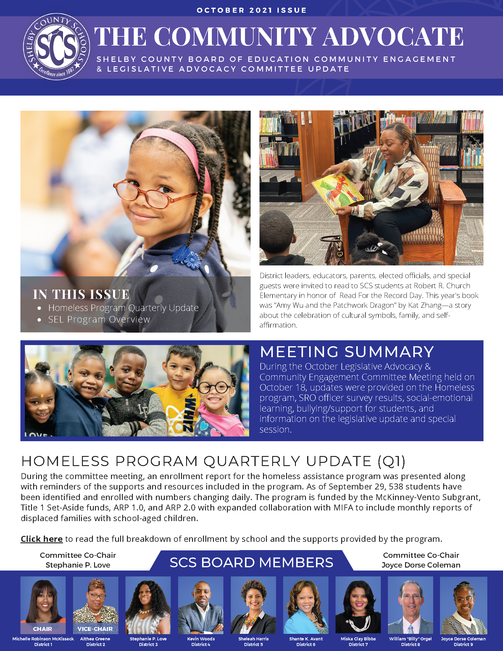 The Community Advocate (Community Outreach & Engagement Newsletter) October 2021